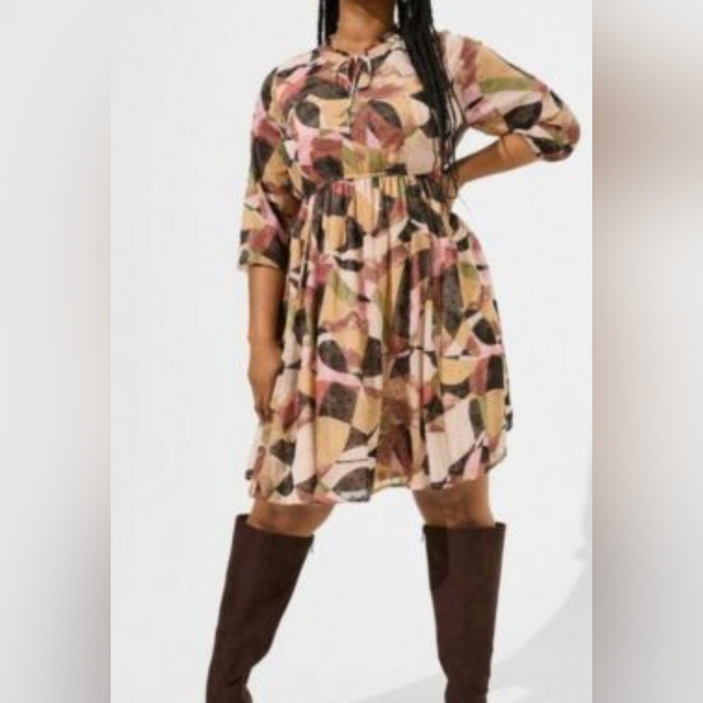 TORRID Mini Clip Dot Challis Midi Dress 3x/22-24 NWT